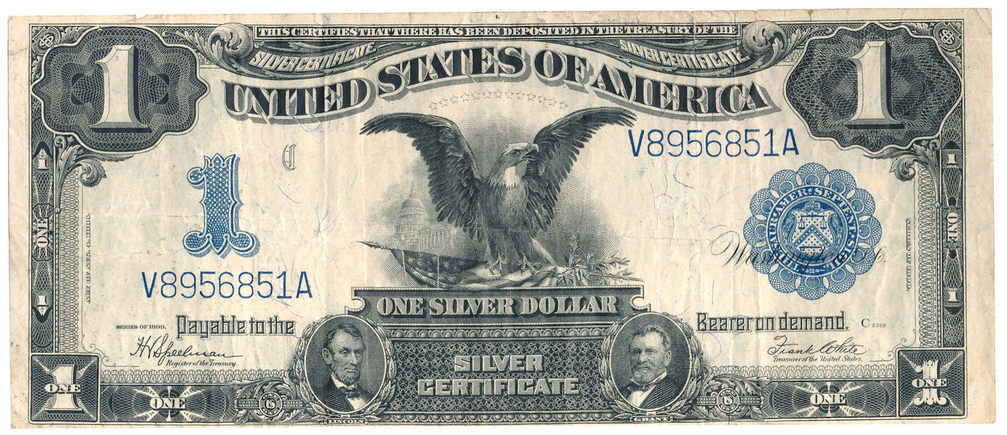USA. Dolar 1899 Silver Certificate Large size, seria VA